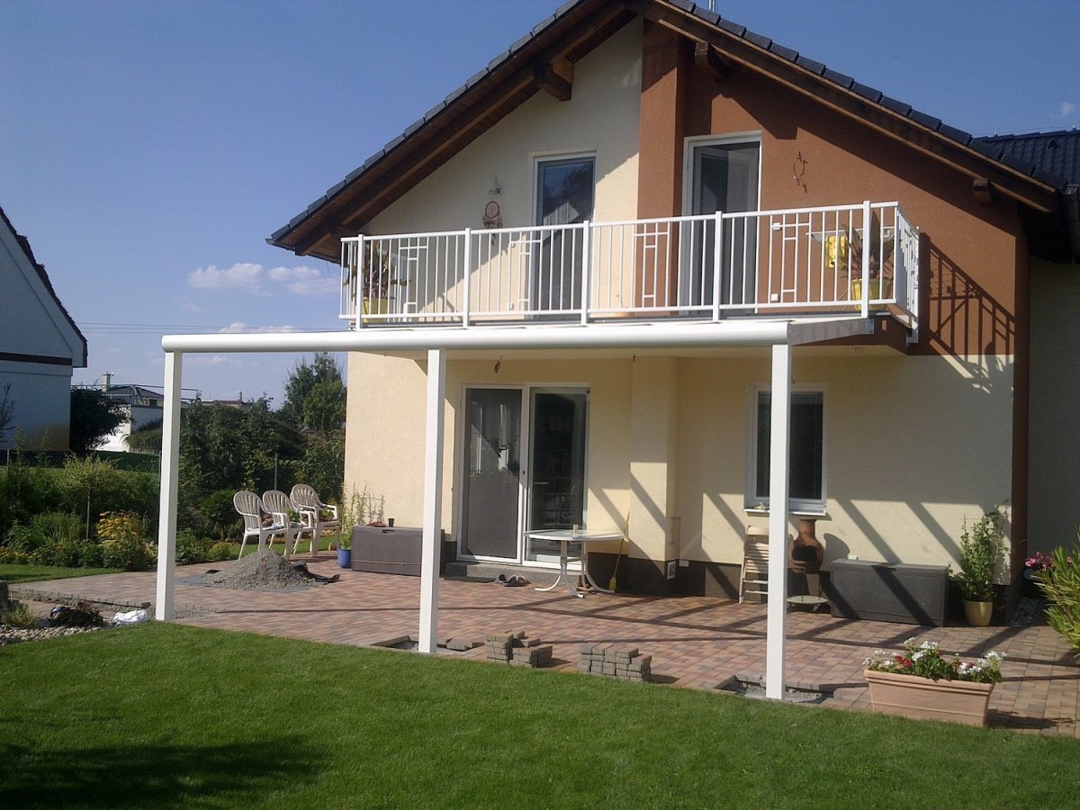 Zastřešení terasy bílá RAL 9010 500 x 300 cm provedení DELUXE
