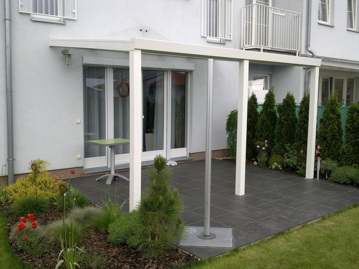 Zastřešení terasy bílá RAL 9010 700 x 350 cm provedení PROFI